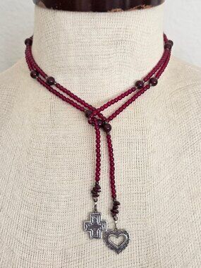 Silpada Sterling Silver & Garnet Beaded Lariat Necklace #N1294